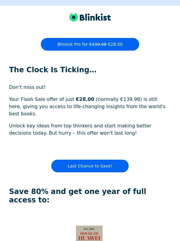 Blinkist - ? Hurry: 80% Off Flash Sale Knowledge Boost