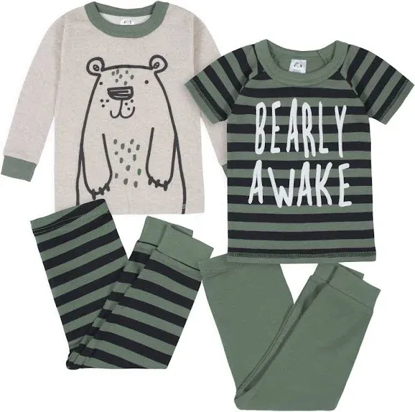 Gerber Baby Boys' 4-Piece Bear Snug Fit Cotton Pajama Set
