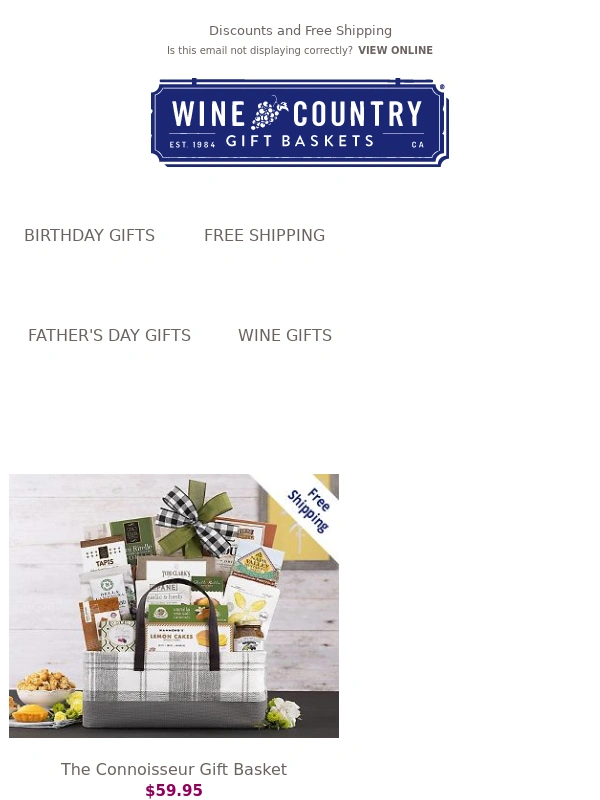 Wine Country Gift Baskets - Father's Day gifts - Save up to 55%,free shipping!