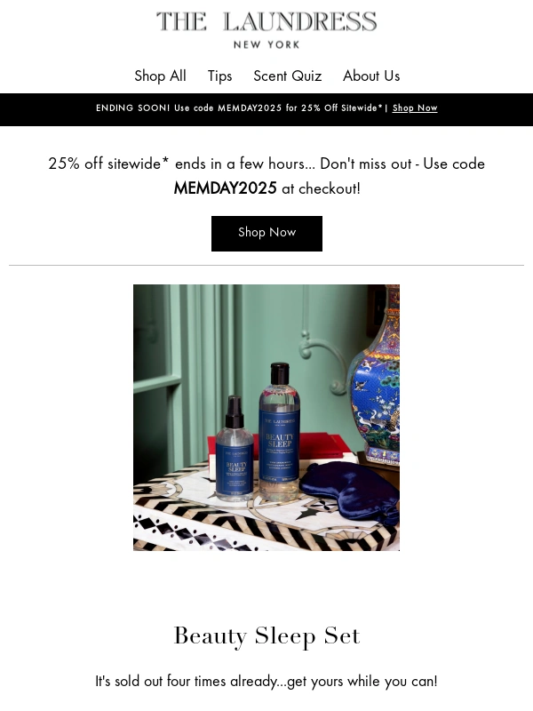 The Laundress - Only a few hours left