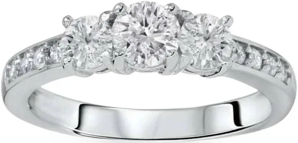 Pompeii3 Pompeii 1ct Diamond 3 Three Stone Engagement Ring 10K White