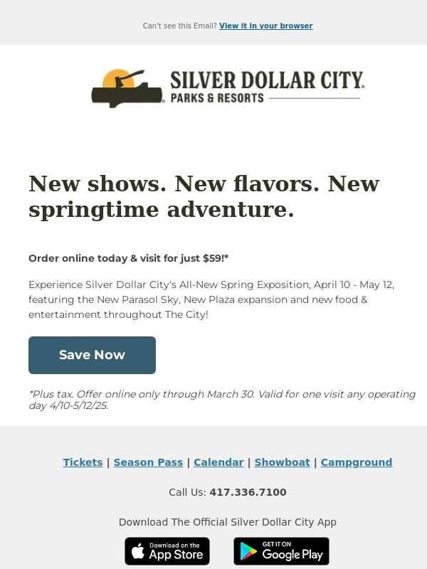 Silver Dollar City - Save $33 Per Ticket On Your Spring Adventure!