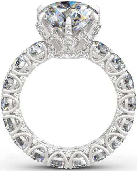 Jeulia Sterling Silver Round Cut Eternity Engagement Ring