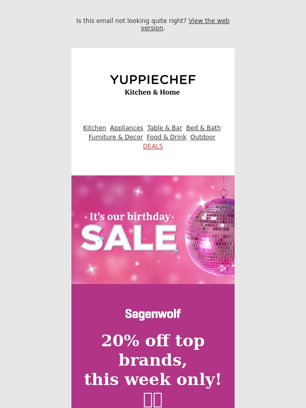 Yuppiechef - Our birthday SALE is on! 20% off top brands,this week only ?