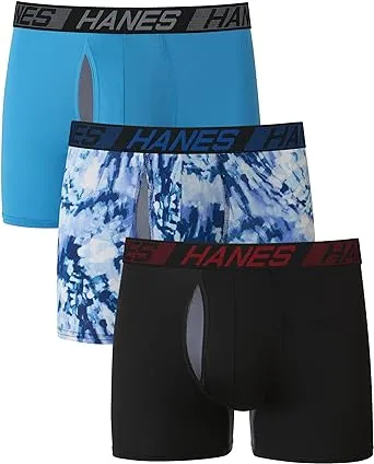 Hanes mens Total Support Pouch Mens Boxer Briefs Pack, Anti-chafing, Moisture-wicking Underwear With Cooling ( Trunks, Trunk – Assorted, Medium US