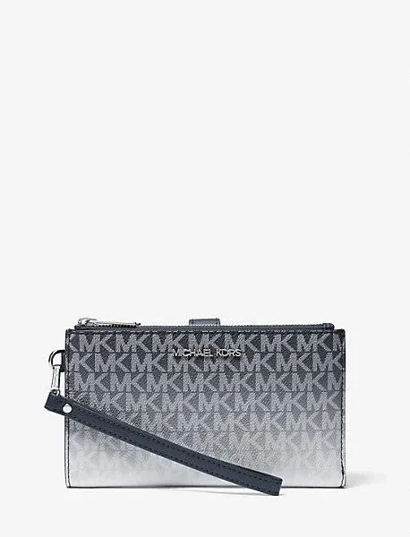 Jet Set Large Ombré Signature Logo Wristlet