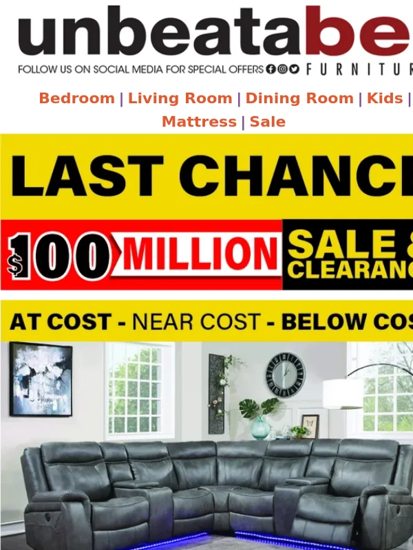 Bel Furniture - Bel Furniture: $100 Million Blowout Sale! Ends Soon!