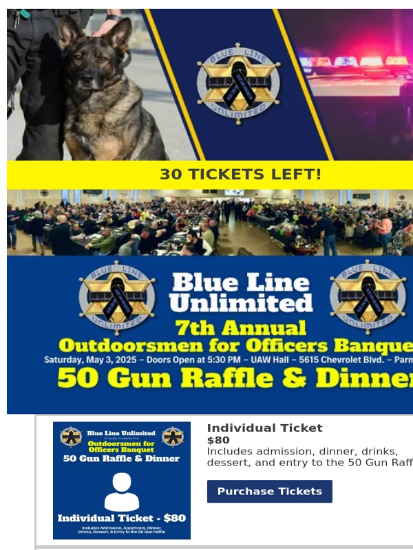 Great Lakes Outdoor Supply - 30 Tickets Left: Outdoorsmen for Officers Banquet