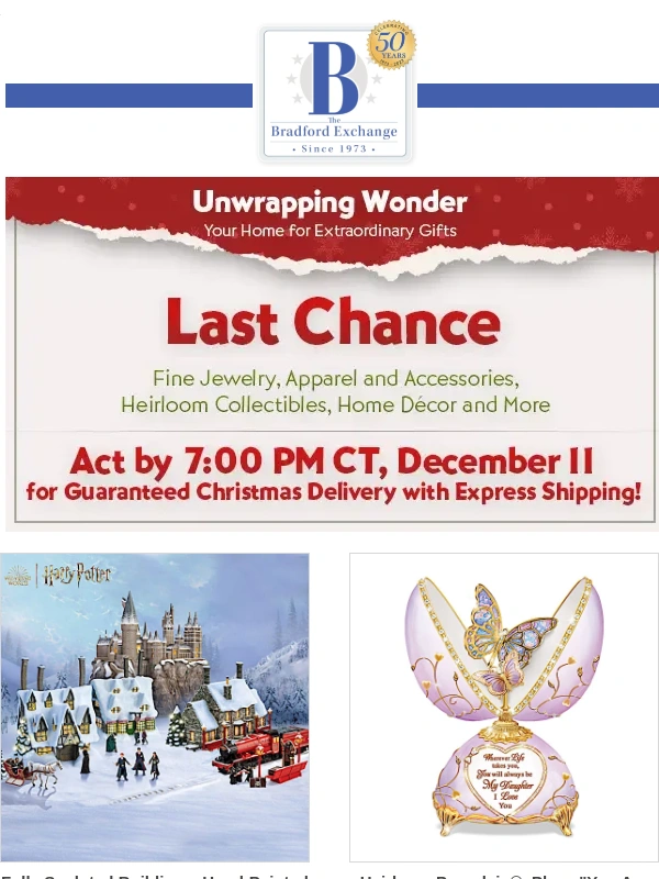 Bradford Exchange - ? Standard Shipping Ends TODAY at 7PM CT