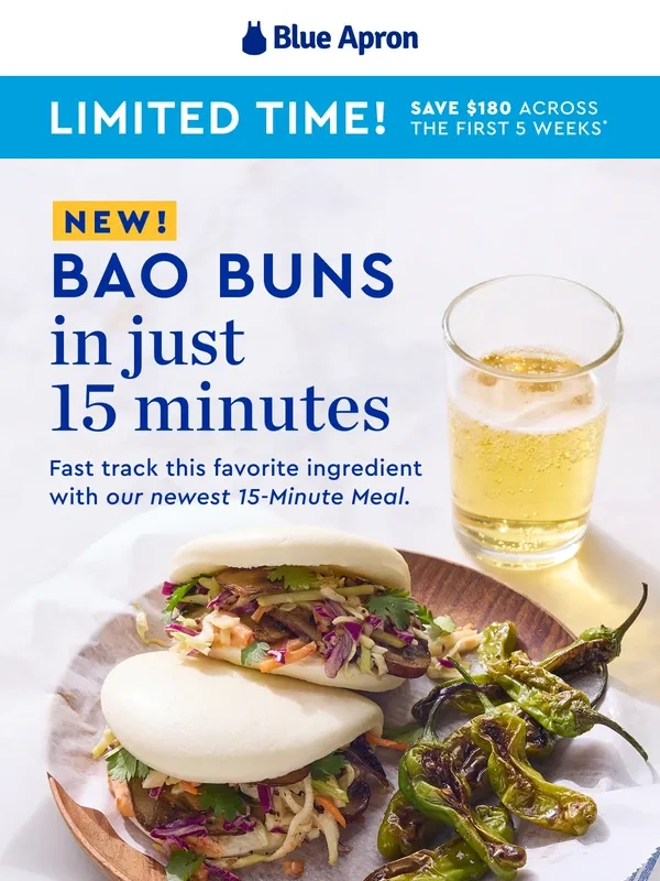 Blue Apron - NEW: 15-Min Meal with *bao buns*