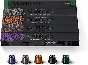 Nespresso Capsules Original Line, Ispirazione Variety Pack, Medium & Dark Roast Espresso Coffee, 50 Count Coffee Pods