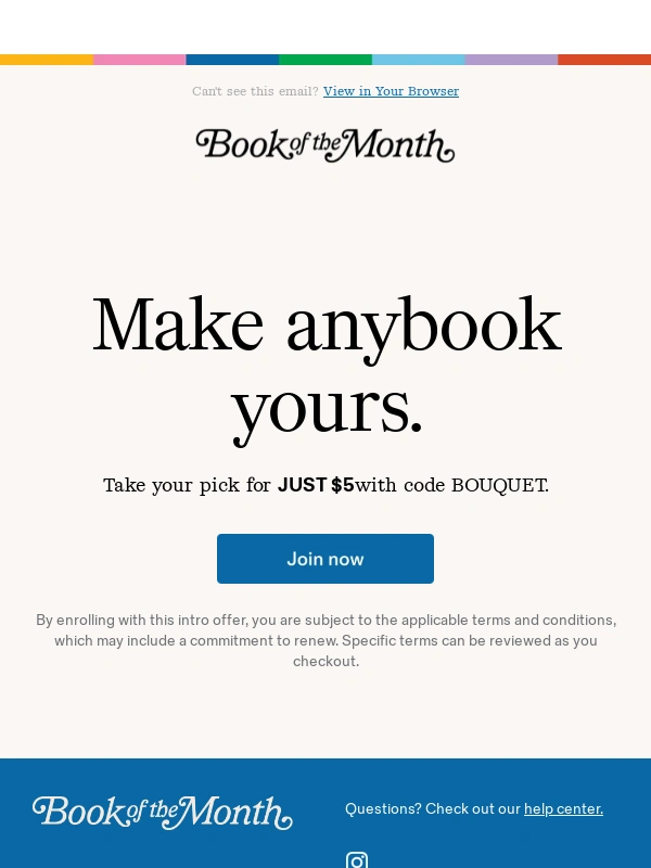 Book of the Month - Pick any book