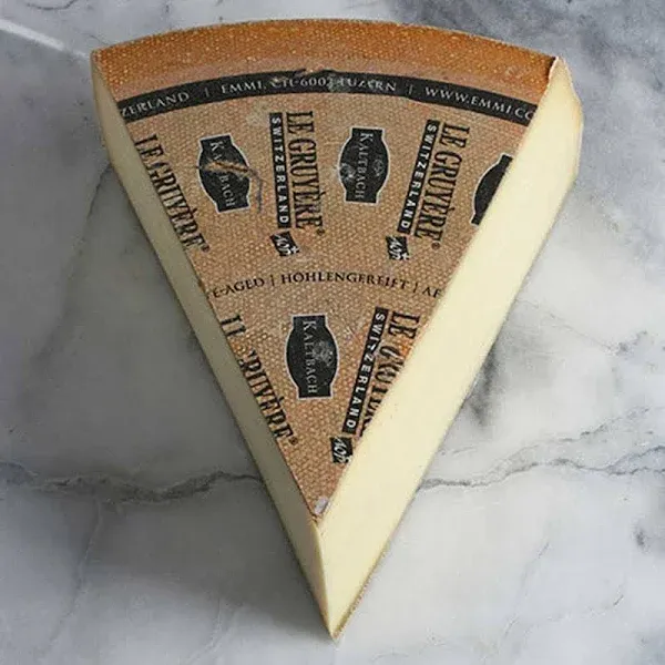 Kaltbach Cave Aged Swiss Gruyere Cheese AOP/Cut & Wrapped by igourmet/Cheese 1 lb