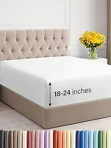 CGK Linens Deep Pocket Single Fitted Sheet King / White