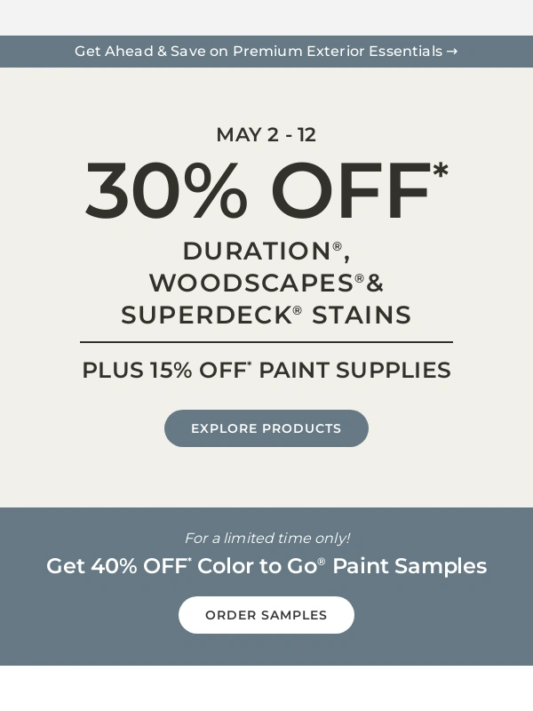 Sherwin-Williams - Outdoor projects are knocking ? Answer in style!