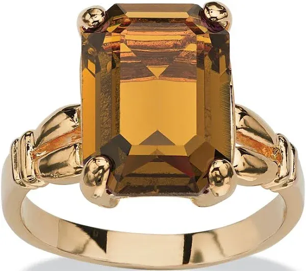 Women's Yellow Gold Plated Simulated Birthstone Ring by PalmBeach Jewelry
