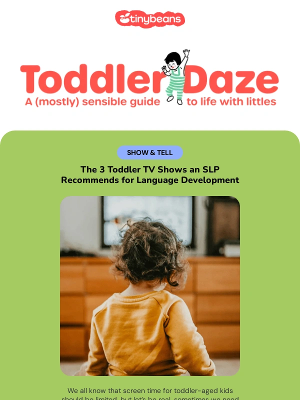 Tinybeans - ? 3 Toddler TV Shows an SLP Recommends for Language Development