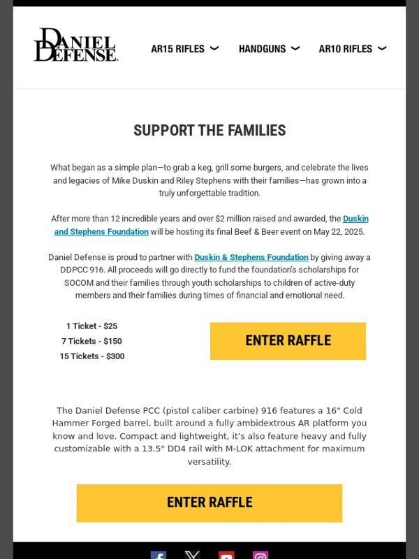 Daniel Defense - Support the Mission - Duskin & Stephens Foundation