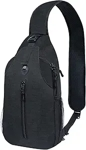 Sling-Bag Crossbody-Bag Women-Men Backpack-Daypack – Hiking Chest Travel with Water Bottle Pocket Portable Hiking Daypacks For Women Black