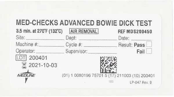 Bowie Dick Advanced Bowie-Dick Test 30-Pack