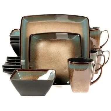 Gibson Elite Tequesta 16-Piece Square Dinnerware Set