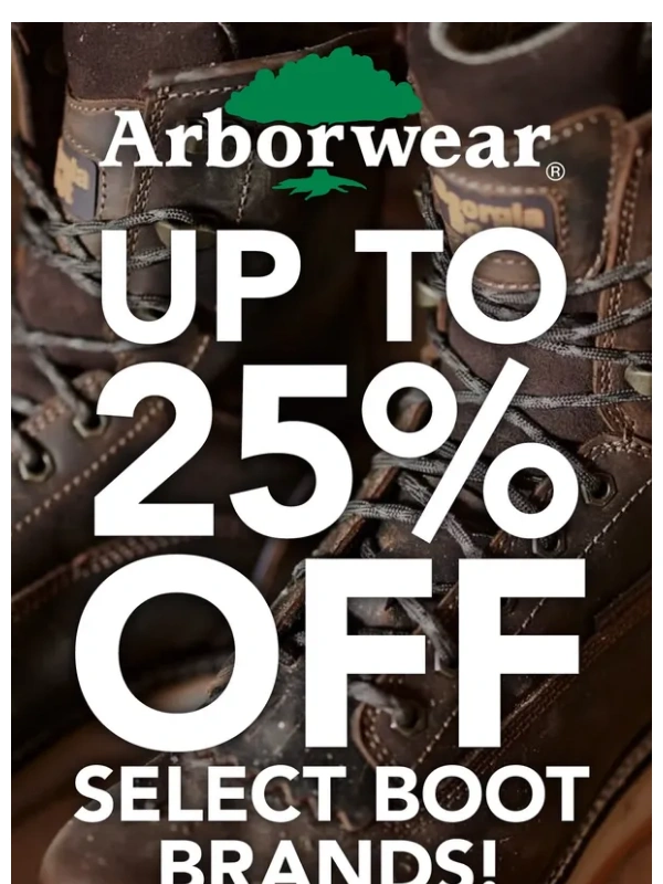 Arborwear - Up to 25% Off Boots,Only for 3 Days!