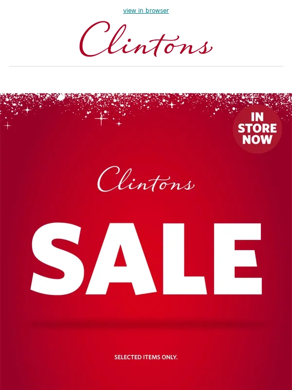 Clintons - SALE NOW ON! ?