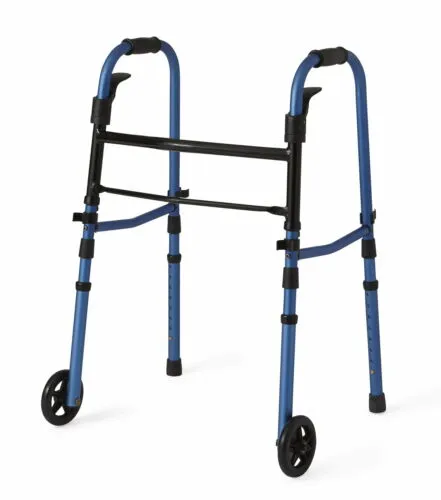 Medline Folding Paddle Walker with 5" Wheels