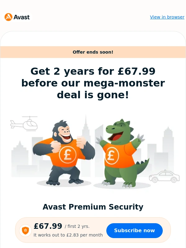 Avast - ? Our monster deal won’t last forever!