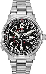 Citizen Men's Eco-Drive Promaster Air Nighthawk Pilot Stainless Steel Watch, Luminous, Black Dial, 42mm (Model: BJ7000-52E) $215.22 at Amazon