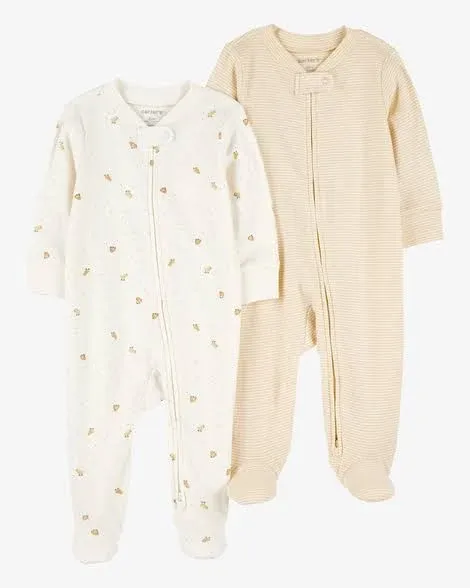 Carter's Baby 2-Pack 2-Way Zip Cotton Sleep & Plays