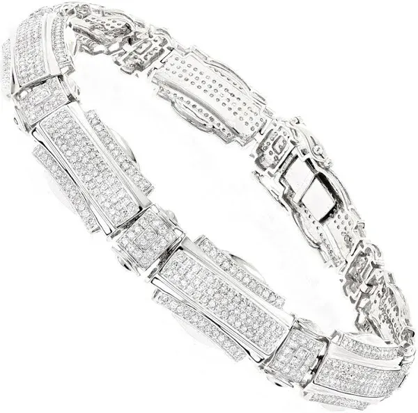 Men's ItsHot Diamond Bracelet 10K Gold 3ct Pave Diamonds