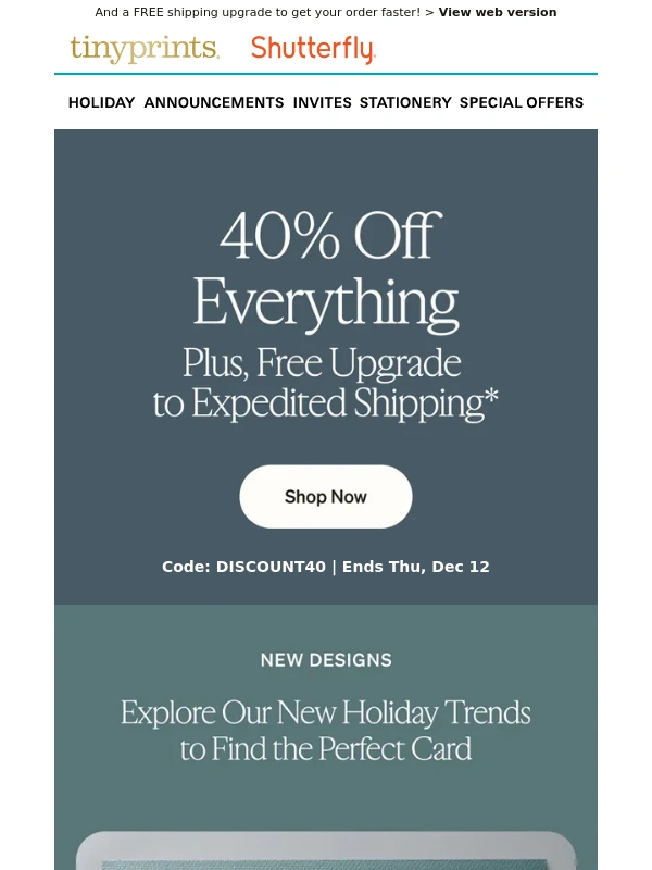 Tiny prints - A little holiday surprise: 40% off everything ?