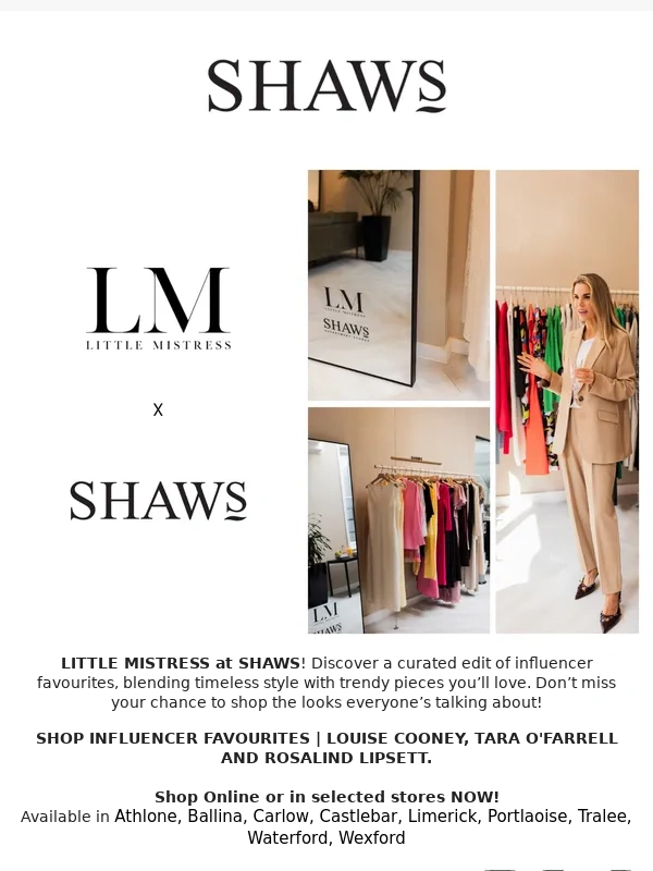 Shaws - Get The Look: Influencer Favorites?