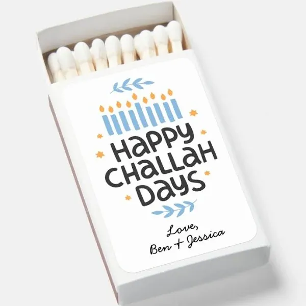 Personalized Hanukkah Party Challah Days Matches