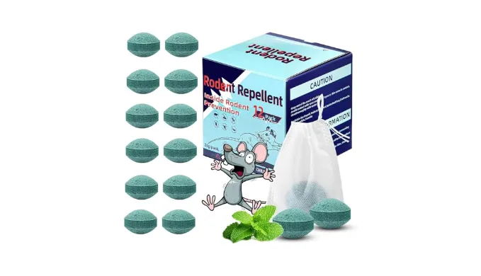 Natural Peppermint & Lemon Rodent Repellent Sachets – 12 Pack | Indoor/Outdoor Mice Deterrent with Essential Oils | Safe, Eco-Friendly Protection for Homes, Garages & RVs