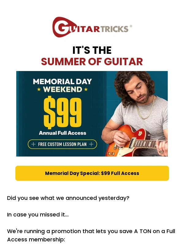 Guitar Tricks - Your guitar playing roadmap is here ?