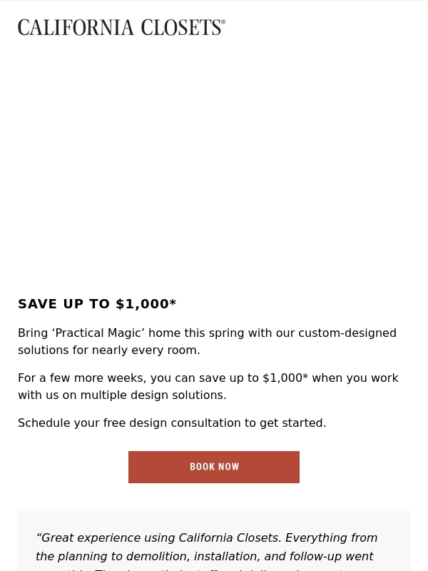 California Closets - Save up to $1,000