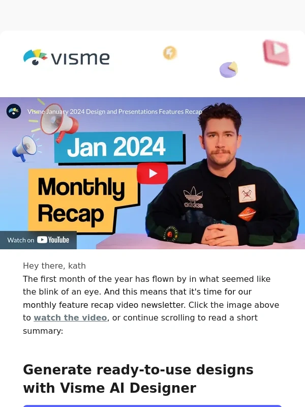 Visme - ? Visme Monthly Video Recap: AI Designer,Exit Animations