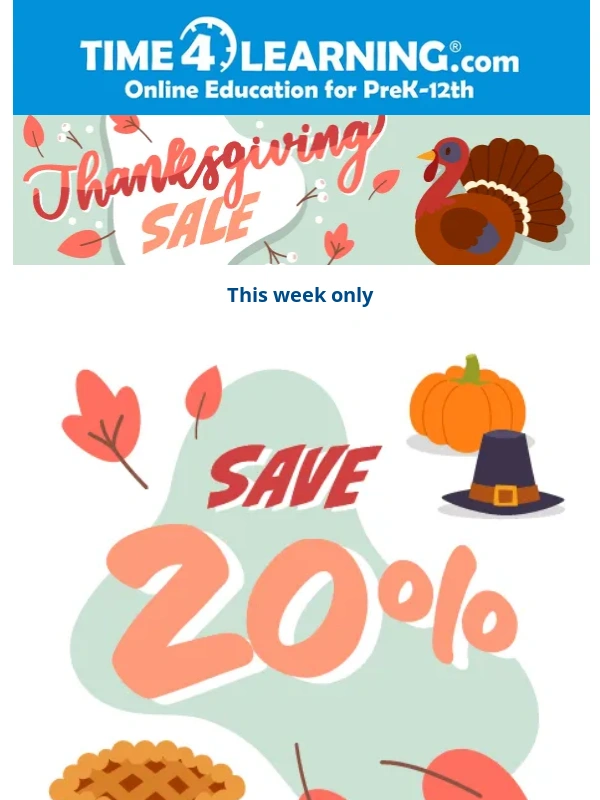 Time4Learning - Save 20% on a full year of learning
