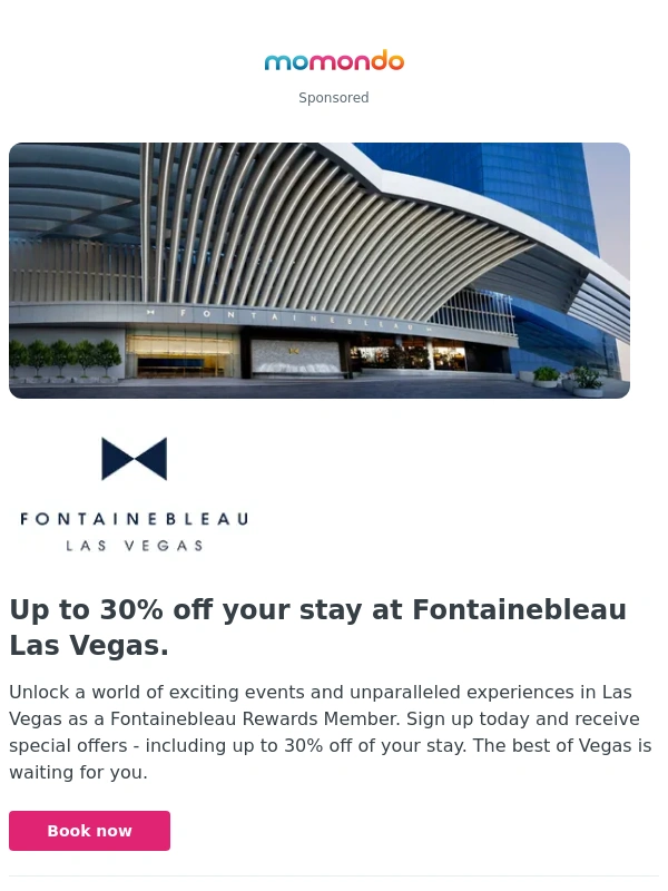 Momondo - Up to 30% off your stay at Fontainebleau Las Vegas