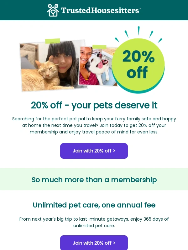 TrustedHousesitters - Don’t Delay Cc,Get 20% Off