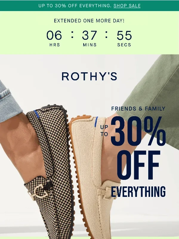 Rothy's - Hours left: Up to 30% off all. ?