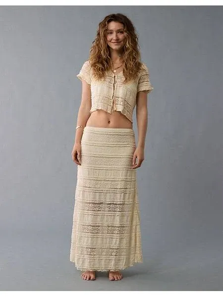 Ae High-Waisted Lace Maxi Skirt