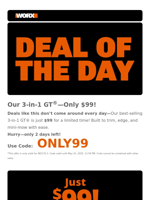 Worx - Seriously? $99 for a 3-in-1 trimmer?