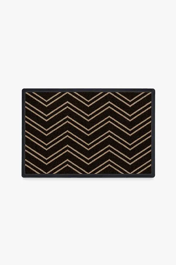 Chevron Black Doormat