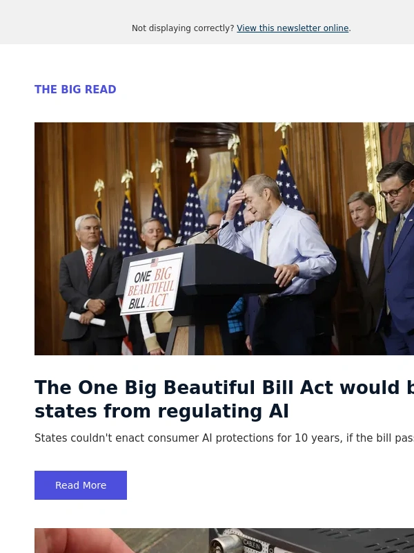 Mashable - The One Big Beautiful Bill Act would ban states from regulating AI