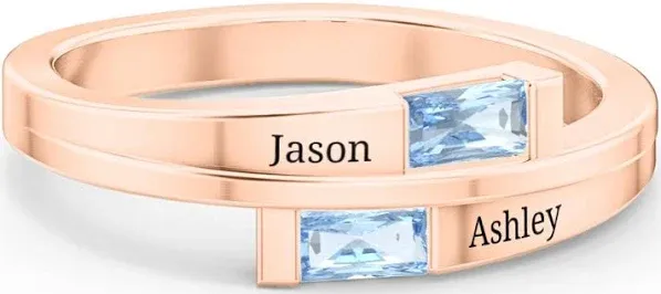 Gold Double Baguette Bypass Ring