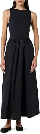 The Drop Dia Mixed Fabric Midi Tank Dress