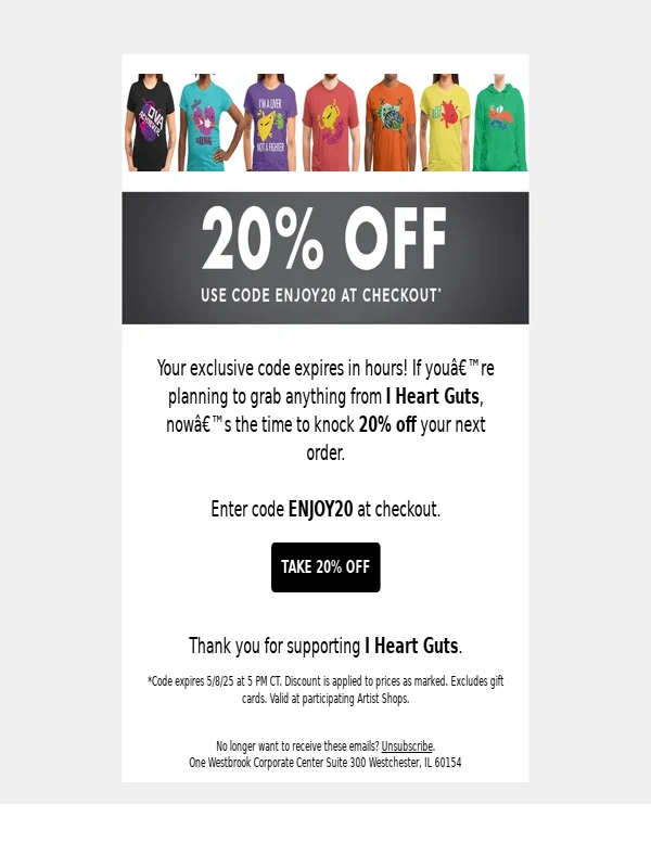 Threadless - Your 20% off code expires today